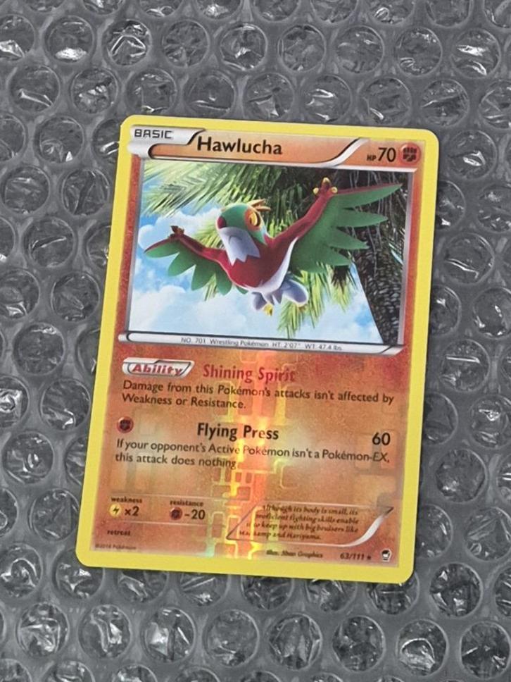 Reverse Rare Hawlucha 63/111 XY Furious Fists Pokemon Kaart!, Hobby en Vrije tijd, Verzamelkaartspellen | Pokémon, Zo goed als nieuw
