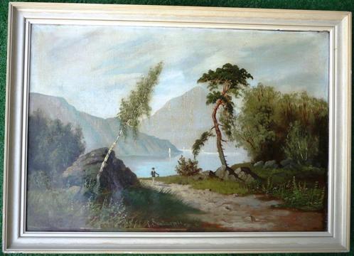 OUD 19e eeuw Zuid Amerikaans schilderij - gesigneerd - doek, Antiek en Kunst, Kunst | Schilderijen | Klassiek, Ophalen of Verzenden