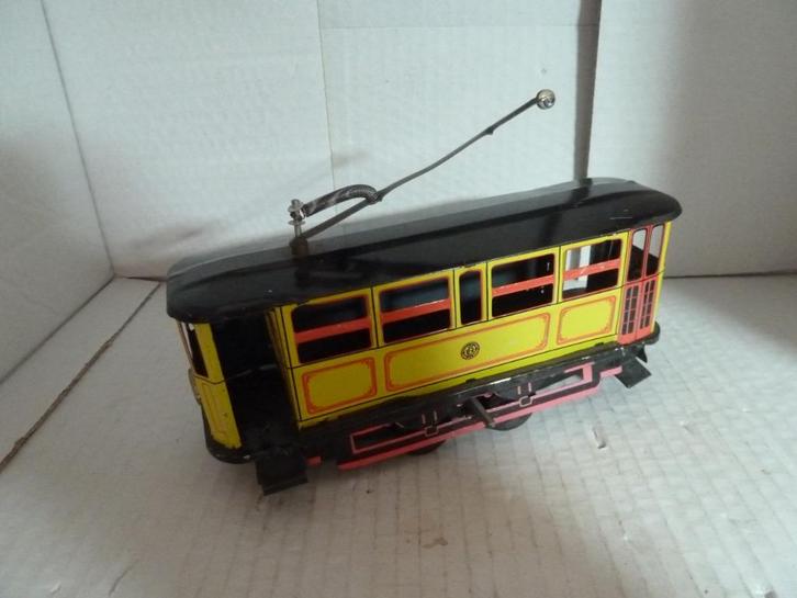 Blikken motorwagen tram met pantograaf, Antiek en Kunst, Antiek | Speelgoed, Ophalen of Verzenden
