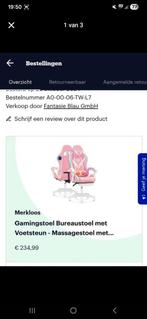 Roze Gaming Bureaustoel met Voetsteun & Massage, Ophalen, Gaming bureaustoel, Nieuw, Roze