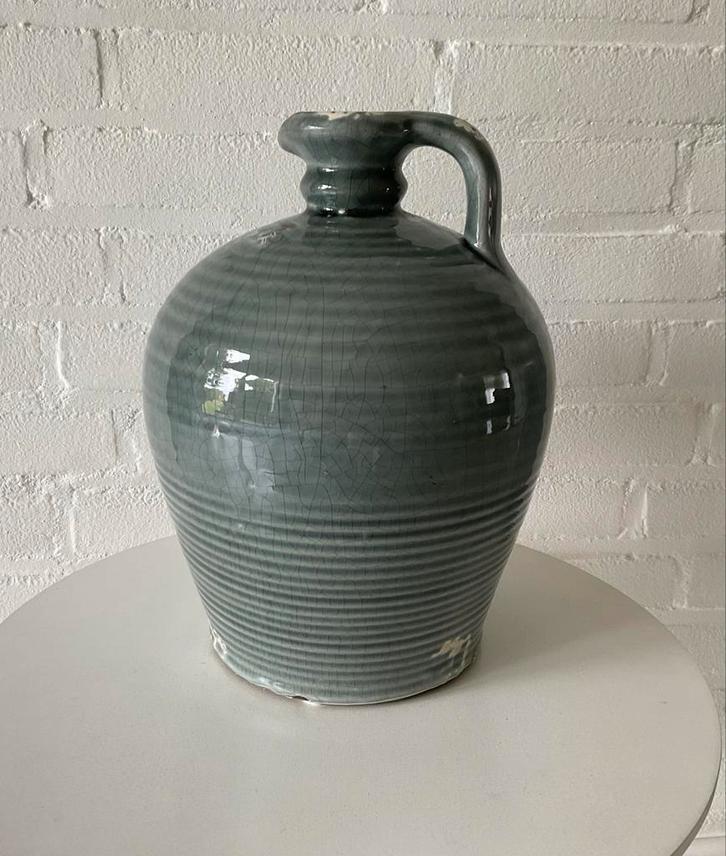 Brynxz grote Kruik Vaas - Grijsblauw - Onbeschadigd, Huis en Inrichting, Woonaccessoires | Vazen, Zo goed als nieuw, Blauw, Minder dan 50 cm