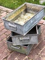 3x stapelbak verzinkt stapel bak bakken vintage stapelbakken, Ophalen, Gebruikt, Minder dan 30 cm, Minder dan 60 cm