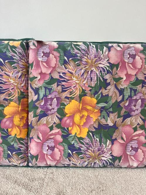 Set van 2 vintage tuinstoel kussens, 119x50cm. Boho bloemen, Tuin en Terras, Tuinmeubel-accessoires, Gebruikt, Verzenden