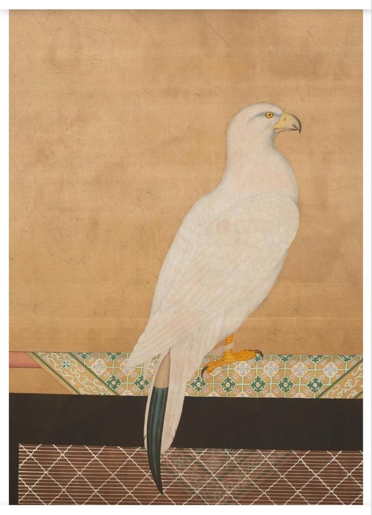 Antiek Japans Kamerscherm met Vogel(valk), Antiek en Kunst, Kunst | Niet-Westerse kunst, Ophalen