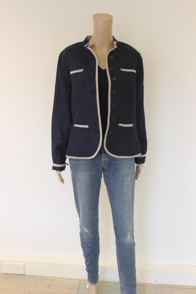 Scarva donkerblauwe jasje, Kleding | Dames, Jasjes, Kostuums en Pakken, Zo goed als nieuw, Jasje, Maat 38/40 (M), Blauw, Ophalen of Verzenden