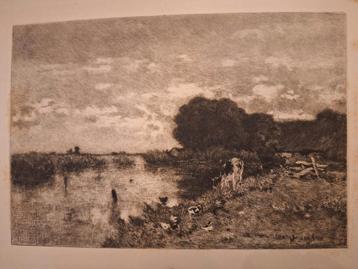 Ets Koeien - Landschap met Vee 1891 beschikbaar voor biedingen
