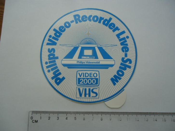 sticker oud Philips Videorecorder VHS video film speler retr, Verzamelen, Stickers, Zo goed als nieuw, Bedrijf of Vereniging, Verzenden