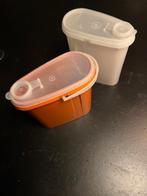 tupperware voorraadbus oranje en wit., Huis en Inrichting, Ophalen of Verzenden, Zo goed als nieuw, Oranje, Bus of Trommel