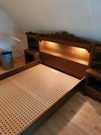 twee persoonsbed, Huis en Inrichting, Slaapkamer | Bedden, Ophalen, Gebruikt, Bruin, Tweepersoons