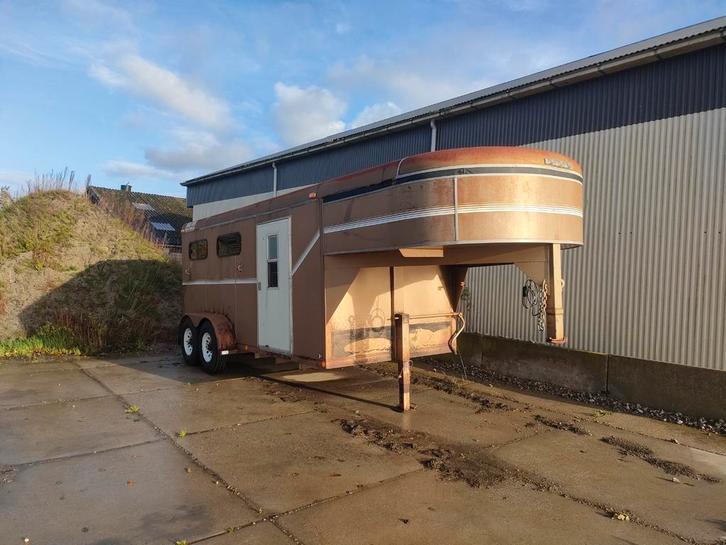 Amerikaanse High View gooseneck paardentrailer be oplegger, Auto diversen, Aanhangers en Bagagewagens, Gebruikt, Ophalen of Verzenden