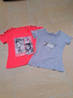 2 t-shirts maat 36-38 grijs en rose met print, Gedragen, Grijs, Ophalen of Verzenden, Maat 36 (S)