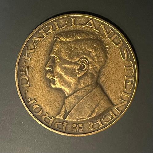 Karl Landsteiner penning van Het Nederlandsche Roode Kruis, Postzegels en Munten, Penningen en Medailles, Brons, Nederland, Ophalen of Verzenden