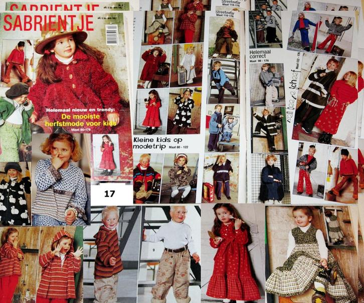 3 x SABRIENTJE Kinderpatronen DE NUMMERS 8, 15 EN 17, Hobby en Vrije tijd, Kledingpatronen, Zo goed als nieuw, Overige typen, Kind