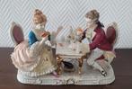 Vintage beeldje Dresden Meissen style kaartend koppeltje, Antiek en Kunst, Antiek | Porselein, Ophalen of Verzenden