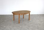 brutalist ovale eettafel | vintage tafel | eiken | verlengba, Gebruikt, ., Eikenhout, Ophalen of Verzenden