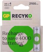 GP AA Recyko 2100 mAh 1.2V NiMH Rechargeable Batteries, Audio, Tv en Foto, Accu's en Batterijen, Ophalen of Verzenden, Nieuw