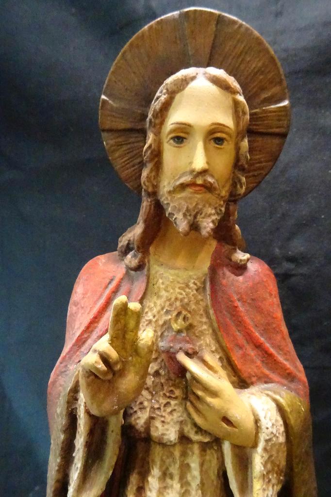 100168=Christus met het Heilig Hart, Linssen.51, Antiek en Kunst, Antiek | Religie, Ophalen of Verzenden