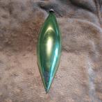 B876 oude kerstbal groen pegel 15 cm, Ophalen of Verzenden, Gebruikt