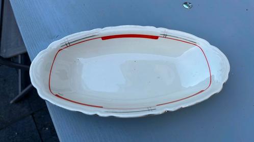 Vintage Jäger schaaltje Art deco stijl oranje met goud, Huis en Inrichting, Keuken | Servies, Gebruikt, Schaal of Schalen, Overige stijlen