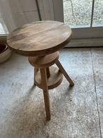 Oud frans grenen krukje, Ophalen, In hoogte verstelbaar, Gebruikt, Hout