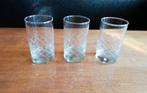 set van 3 retro glazen, Ophalen of Verzenden, Zo goed als nieuw, Frisdrankglas