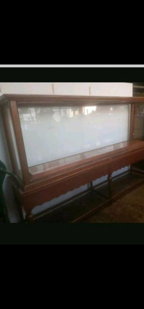 Antieke Duitse Museumkast Vitrinekast toonbank, Huis en Inrichting, Kasten | Vitrinekasten, Gebruikt, 100 tot 150 cm, 150 tot 200 cm