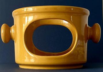 Vintage Jasba fondue rechaud van keramiek, okergeel beschikbaar voor biedingen