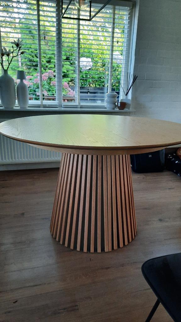 Ronde eettafel [uitschuifbaar], zgan., Huis en Inrichting, Fauteuils, Zo goed als nieuw, Hout, Overige materialen, Ophalen