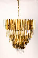 Grote Hanglamp Goud met Glaswerk | Moderne Kroonluchter XXL, Nieuw, Ophalen of Verzenden, Hotel chique, Info@laurierdesign.nl