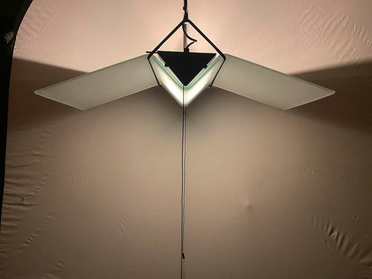 Lamiprogetti Bleriot Hanglamp italiaans - Jaren 80 Vintage, Huis en Inrichting, Lampen | Hanglampen, Gebruikt, 75 cm of meer, Glas