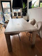 Robuuste tafel met steigerhouten blad, Ophalen, Gebruikt, Glas, 200 cm of meer