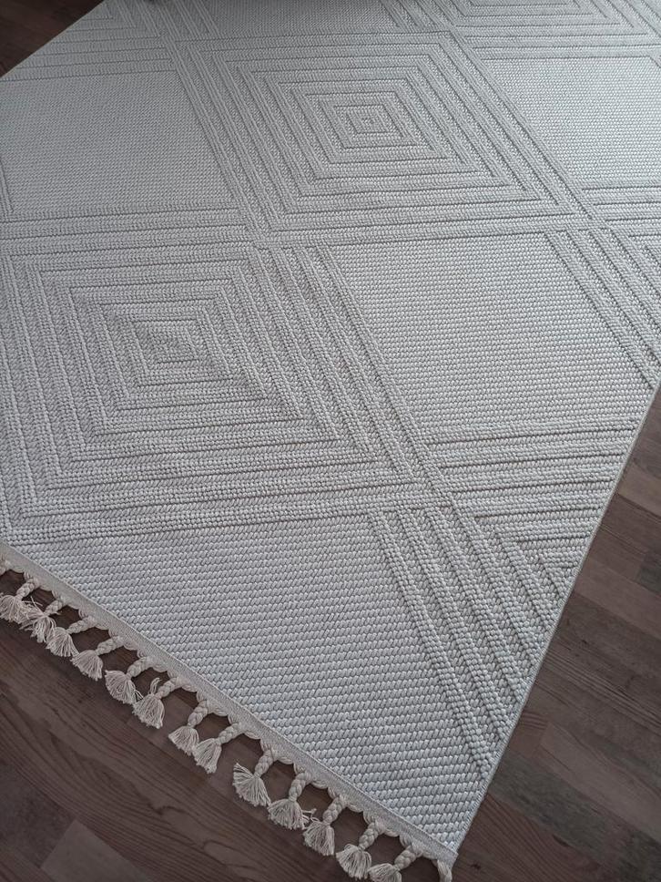 Japandi vloerkleed beige, Huis en Inrichting, Stoffering | Vloerbedekking, Tapijt, Beige, minder dan 10 m², Ophalen of Verzenden