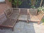 Ikea Houten Tuin/loungebank met Hocker - Opknapper, Tuin en Terras, Tuinbanken, Ophalen, Gebruikt, Hout