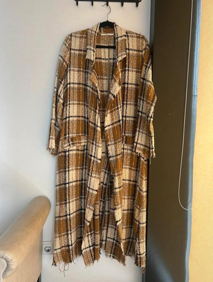 Aparte lange jas/vest Souvenir mt M/L made Italy oversized, Kleding | Dames, Jassen | Zomer, Zo goed als nieuw, Beige, Ophalen of Verzenden