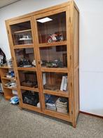 Teakhouten Vitrine Kast LxBxH= 140x45x210 cm, Huis en Inrichting, Kasten | Vitrinekasten, Ophalen, Info@prinsmachines.nl, 100 tot 150 cm