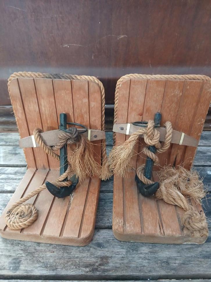 Vintage Nautische Boekensteunen - Anker & Touw, Antiek en Kunst, Antiek | Woonaccessoires, Ophalen of Verzenden