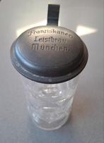 vooroorlogse glazen bierpul, deksel Franziskaner Leistbräu, Ophalen of Verzenden, Zo goed als nieuw, Pul(len), Overige merken