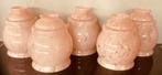 5 Prachtige oude roze glazen Art Deco kapjes,gemarmerd glas, Antiek en Kunst, Ophalen