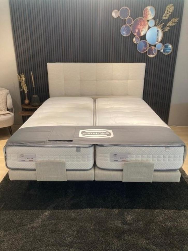boxspring, Huis en Inrichting, Slaapkamer | Boxsprings, Nieuw, 180 cm, 210 cm, Tweepersoons, Crème, Beige, Ophalen