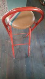 Stoere lederen werkbank kruk, Gebruikt, Bruin, Ophalen of Verzenden, Eén