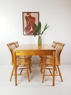 Vintage eettafel en stoelen Zweeds Åkerblom en Eklof berken, Gebruikt, ., Scandinavisch, Ophalen of Verzenden