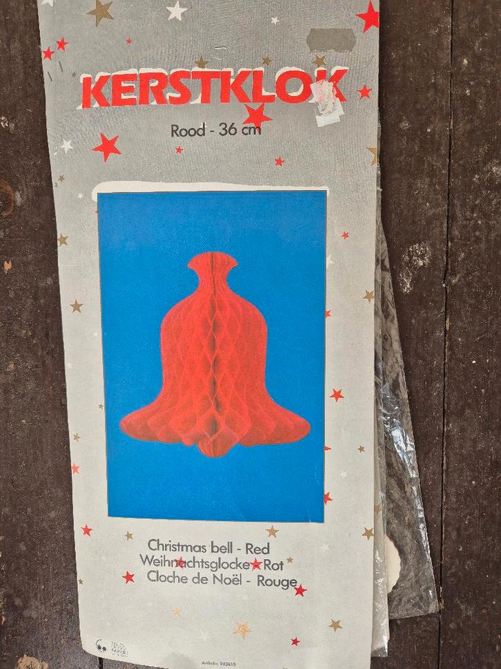 Vintage kerstklok rood 36 cm., Diversen, Kerst, Zo goed als nieuw, Ophalen of Verzenden
