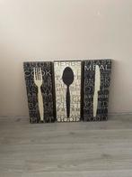 Canvas doeken set van 3 eat good food, Ophalen of Verzenden