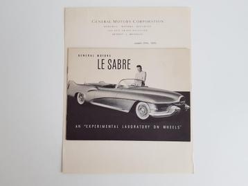 Zeldzame Buick Le Sabre experimental car brochure - 1952 beschikbaar voor biedingen