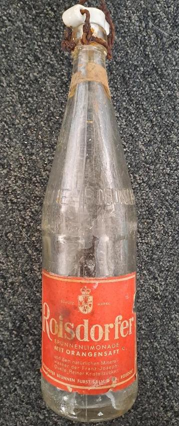oude limonadefles ROISDORFER beschikbaar voor biedingen