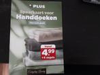 3 spaarzegels handdoeken sparen bij PLUS supermarkt, Ophalen of Verzenden, Winkel, Super of Benzinepomp, Zegels, Bonnen of Punten