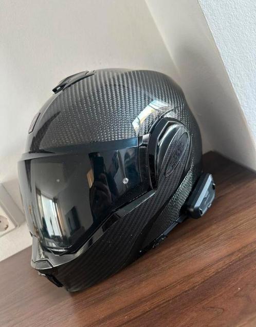 Scorpion EXO-Tech Carbon - Maat S - Met Cardo Spirit ( hd ), Motoren, Kleding | Motorhelmen, Systeemhelm, XXL, Overige merken