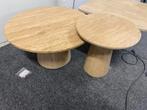 Travertin Salontafel Set - Tijdloos Design 45&70cm, Ophalen, Overige materialen, 50 tot 100 cm, Rond