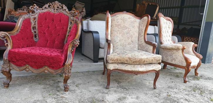 Klassiek noten barok Lodewijk louie seize fauteuils, Antiek en Kunst, Antiek | Meubels | Stoelen en Banken, Ophalen