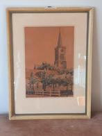 litho Hervormde kerk Aalsmeer Bob Brobbel gesigneerd, Antiek en Kunst, Kunst | Litho's en Zeefdrukken, Ophalen